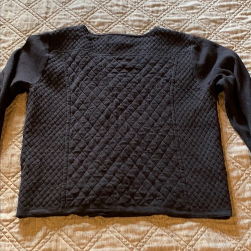 Elle Quilted Moto Textured Cardi Sweater EUC